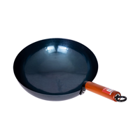 章丘铁锅 Zhangqiu iron Wok京东舌尖上的中国手工锻打物理不粘锅熟铁炒锅无涂层铁锅32cm 古法烤蓝（已干烧） 32cm