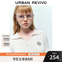 UR【HOT】2025秋季女装休闲绞花肌理刺绣针织衫UYY950083 象牙白 L
