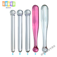 妙普乐 2025高硼硅玻璃实心擀面杖透明圆头棒球棒棍圆润光滑细腻无毛 透明C 2.2直径/头3.1/cm