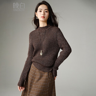 晚白【新品】2025秋款简约气质高级感毛衣百搭休闲套头设计感针织衫女