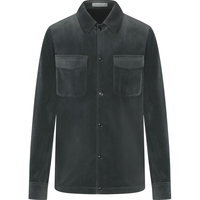 劲霸男装衬衫男休闲灯芯绒温暖时尚春秋外套型休闲衬衫|FJCG3157 墨绿 L 175/L