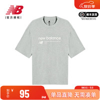new balance NB女款时尚休闲百搭简约款纯色字母印花圆领半袖WT33534奥莱特价 WT33534-AG 偏大一码