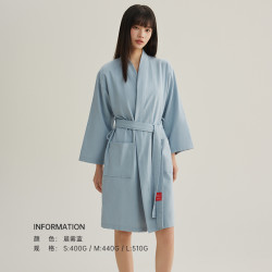 SANLI 三利 浴袍女纯棉夏吸水速干毛巾料四季通用全棉可穿浴衣睡袍