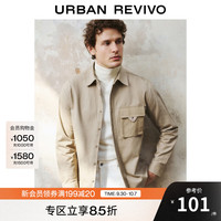 UR2025春季新款男装时尚通勤立体工装贴袋开襟衬衫UMM250008