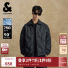 JACK&JONES 杰克琼斯 杰克·琼斯（JACK&JONES）男装25年秋冬季轻薄羽绒服无帽短款PU压胶鸭绒服 E41黑色 M （175）