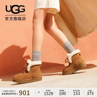 UGG秋季女士平底经典迷你短筒雪地靴1174576CHE|栗色42