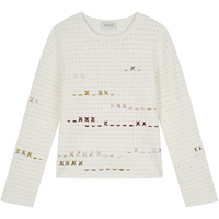 ERDOS×swaying联名系列 圆领装饰翻花女士套衫 白 XS 155/76A