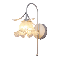 鹿屋法式奶油风壁灯简约浪漫少女心房间卧室灯优雅复古护眼床头灯 白色花朵【20CM】白光