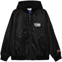 杰克·琼斯(JACK&JONES)男装棉服字母刺绣棒球假两件领休闲连帽廓形保暖外套225309006 E40 (175)
