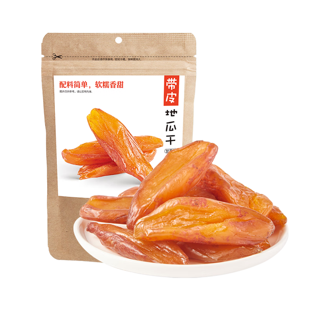 沂蒙公社 0添加剂带皮地瓜干300g原味红薯干香甜软糯休闲怀旧零食