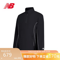 new balance 25年男款户外简约舒适立领运动跑步夹克外套MJ51623 BK L