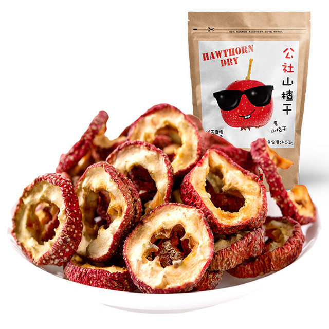 沂蒙公社 山楂干新鲜山楂果零食泡茶片无核中心去籽山楂500g×1袋