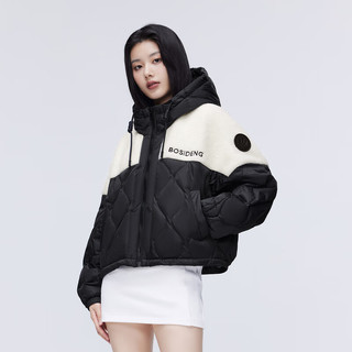波司登（BOSIDENG）秋冬羽绒服女【谷爱凌同款】轻薄羊羔绒百搭保暖外套B30135720 黑色 糙白80AL L 170/92A