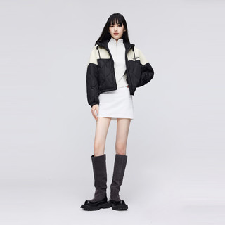 波司登（BOSIDENG）秋冬羽绒服女【谷爱凌同款】轻薄羊羔绒百搭保暖外套B30135720 黑色 糙白80AL L 170/92A