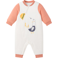 英氏婴儿夹棉连体衣秋冬加厚保暖新生儿冬季宝宝衣服哈衣 丰收夹棉襟哈 73cm （6-9个月）