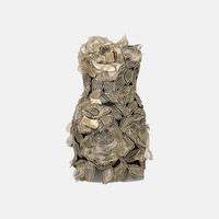 奥斯卡·德拉伦塔 Oscar de la Renta 花卉贴花薄纱迷你连衣裙 P01022674 黑色 XS CN 160/84