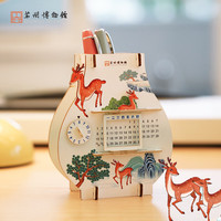 苏州博物馆 神鹿仙林日历笔插 笔筒 创意收纳盒 桌面摆件