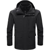 伯希和冲锋衣男女三合一抓绒外套防风防水户外登山服 【男款】曜石黑 L