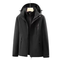 JEEP SPIRIT吉普 冲锋外套夹克男三合一两件套登山服防寒舒适登山服 ZT1818 男款黑色 2XL