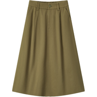 森马（Semir）半身裙女磨毛纯色A字长裙百搭秋季纯棉宽松伞裙显瘦101524120007 豆沙绿40065 L