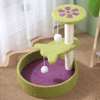 OYKTN猫爬架猫窝一体剑麻特价猫树别墅大型猫抓板玩具猫抓柱猫咪用品 【四季通用】清绿-包边草席款