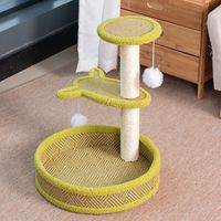 OYKTN猫爬架猫窝一体剑麻特价猫树别墅大型猫抓板玩具猫抓柱猫咪用品 【四季通用】清绿-包边草席款