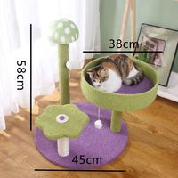 OYKTN猫爬架猫窝一体剑麻特价猫树别墅大型猫抓板玩具猫抓柱猫咪用品 【蘑菇丛林】绿色 升级款-跳台爬架