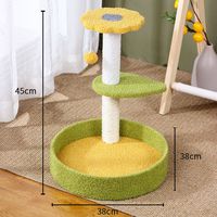 OYKTN猫爬架猫窝一体剑麻特价猫树别墅大型猫抓板玩具猫抓柱猫咪用品 【向日葵乐园】三层-四季通用