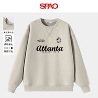 SPAO韩国同款美式复古字母套头卫衣男款冬季潮牌休闲帽衫SPWY25SY13LD 浅卡其#SP美式复古 L