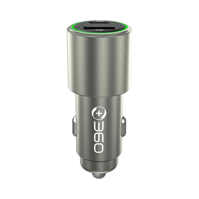 360 车载充电器超级快充 1A1C 66W闪充点烟器智能车充P661 一拖二转换器
