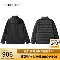 斯凯奇(Skechers)男女款三合一羽绒外套L424M143 碳黑/0018 XL