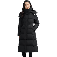 鸭鸭(YAYA)羽绒服女长款过膝2024冬季新款时尚气质收腰显瘦加厚保暖外套XB 【长款护暖/收腰显瘦/现货速发】
