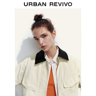  URBAN REVIVO 复古学院风 女士外套  浅黄 L