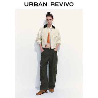  URBAN REVIVO 复古学院风 女士外套  浅黄 L