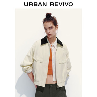  URBAN REVIVO 复古学院风 女士外套  浅黄 L