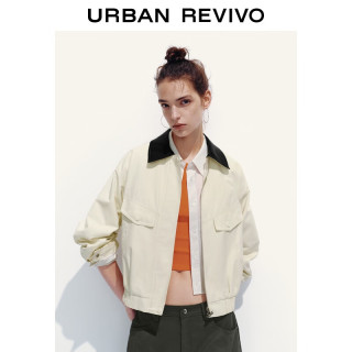  URBAN REVIVO 复古学院风 女士外套  浅黄 L