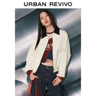  URBAN REVIVO 复古学院风 女士外套  浅黄 L