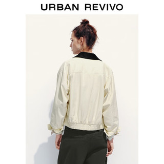  URBAN REVIVO 复古学院风 女士外套  浅黄 L