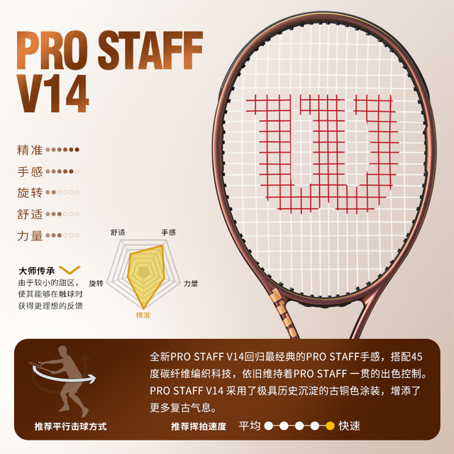 Wilson 威尔胜 PRO STAFF V14 碳素专业网球拍 WR125711