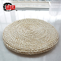 草坐垫蒲团玉米皮打座坐垫蒲团家用圆形榻榻米日式草垫子SN4938 香草皮坐垫/单层 直径50cm