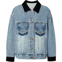 迪赛尼斯（DESIGNICE）2024年秋季气质通勤风休闲百搭纯棉长袖牛仔短外套女 牛仔蓝 S