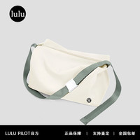 LULU PILOT 大容量短途旅行包户外运动防水休闲斜挎包干湿分离轻便健身包女 白绿色