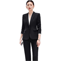罗蒙 【上衣+裤】商务休闲西服套装女简约修身两件套时尚舒适女士套装