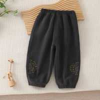 瑄妮薇 秋冬儿童休闲裤奥利绒加厚男女童裤子松紧腰百搭加绒长裤宝宝