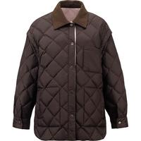 初语双面穿羽绒服女2025冬季发热抗菌抗静电90绒复古衬衫外套 深咖色 M