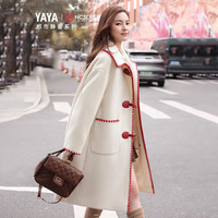 鸭鸭羽绒服女士2025冬季中长款时尚韩版小众设计感保暖外套 米色 M