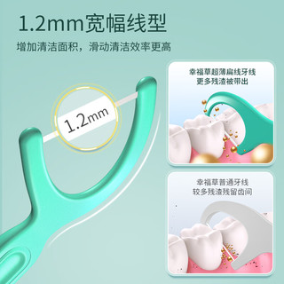 幸福草超薄扁线牙线单独包装成人儿童牙线棒家用便携装牙签棒包装剔牙线 蒂芙尼蓝扁线3盒【共195支】 蒂芙尼蓝扁线3盒【共225支】