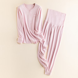 Mom Jane 月子服孕妇睡衣纯棉秋冬季秋衣秋裤产后哺乳喂奶女士家居服两件套