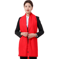 靓魅姿年会红色围巾logo开门红庆典活动中国红公司红围巾同学会 版短须