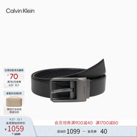 Calvin KleinJeans25早秋男士ck双面用商务休闲绅士风针扣皮带腰带